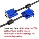 Male to Male VGA Cable 1 Meter, Support PC/Monitor/LCD/LED, Plasma, Projector, TFT, Blue - Image 2