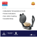 Prestige 900-Watt Roti Maker – Silver Finish, Non-Stick Easy Cooking - Image 2