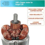 USHA Spin Pro 500W Mixer Grinder | 3 Jars | Multi-Color | Powerful Motor | Kitchen Essential - Image 4