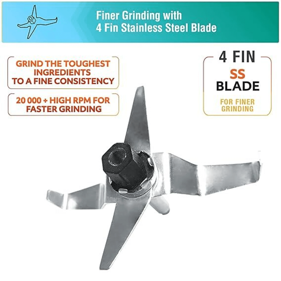 USHA Spin Pro 500W Mixer Grinder | 3 Jars | Multi-Color | Powerful Motor | Kitchen Essential - Image 3