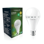 TISVA 9W LED Inverter Emergency Bulb | Cool Day Light (6500K) | Up to 4 Hours Backup | B22 Base Rechargeable AC/DC Bulb
