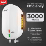Indo Aura 3 Litres Instant Water Heater (Geyser) | 3000W Heating Element | 4-Layer Safety, Rust Proof Body | 2 Years Product & 5 Years Tank Warranty (White) - Image 2