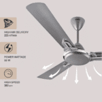 Usha Striker One 1200mm 3 Blade Ceiling Fan (Rich Glossy Finish, High Air Delivery, Energy Efficient) - Image 2