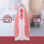 USHA SI 3813 C 1300W Steam Iron with Ceramic Coated Soleplate, 180ml Water Tank, Self Cleaning, Spray & Steam Burst, 360° Swivel Cord | 2-Year Warranty (Pink) - Image 7
