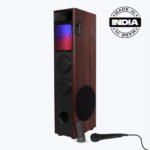 ZEBRONICS Zeb-Chinu 50W Bluetooth Tower Speaker with 13.33 cm Subwoofer, Wired Karaoke Mic, LED Display, FM Radio, USB, AUX & Remote Control (Black)