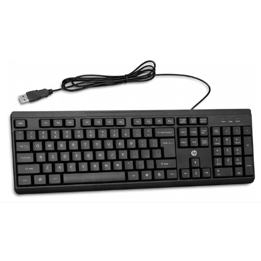 1 HP 125 Wired USB Standard Keyboard for Desktop, Laptop & PC | Spill-Resistant, Ergonomic Tilt Legs, Dedicated LED Indicators | Plug & Play (Black) - Image 1