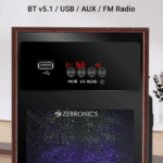 ZEBRONICS Zeb-Chinu 50W Bluetooth Tower Speaker with 13.33 cm Subwoofer, Wired Karaoke Mic, LED Display, FM Radio, USB, AUX & Remote Control (Black) - Image 2