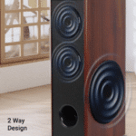 ZEBRONICS Zeb-Chinu 50W Bluetooth Tower Speaker with 13.33 cm Subwoofer, Wired Karaoke Mic, LED Display, FM Radio, USB, AUX & Remote Control (Black) - Image 4